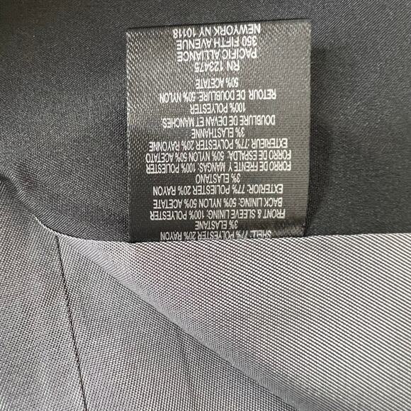 Tahari ASL Peak Collar One Button Blazer Dark Grey Womens Size 16 - Picture 5 of 7